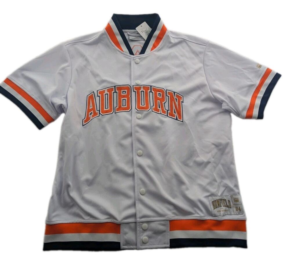 Homefield Auburn Tigers ‘84 Mens Sz Medium Retro Style Baseball Jersey White NWT